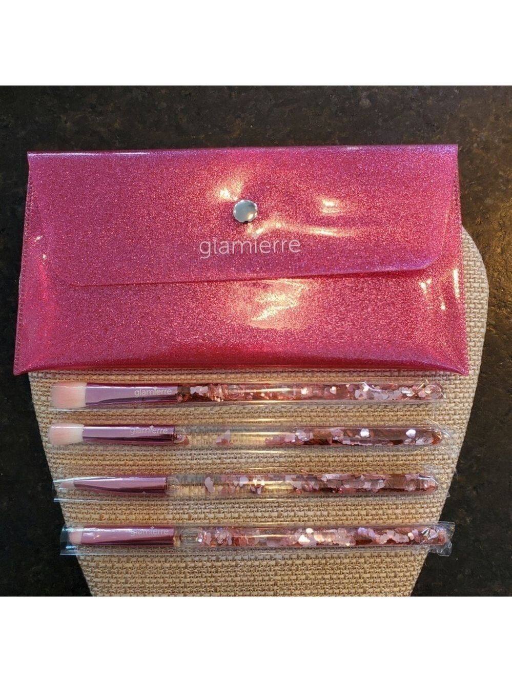 Glamierre Pink Makeup Brush Set of 4 - Picture 8 of 11
